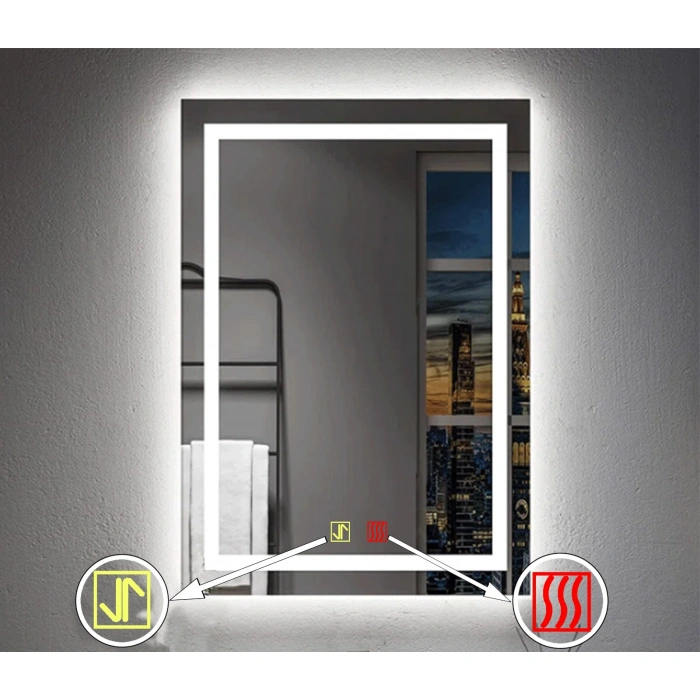 70x120(h) cm Buğu Çözücülü Dokunmatik Işıklı Kumlamalı Banyo Aynası