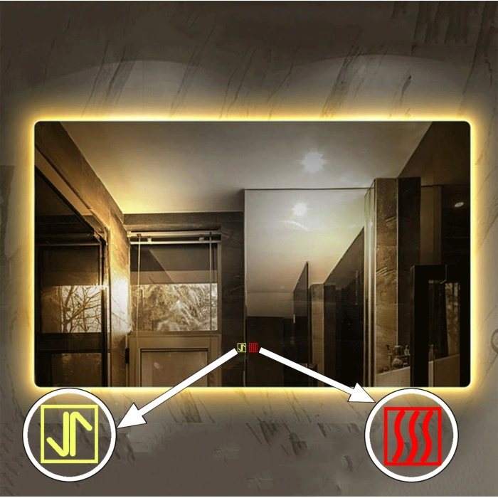 (h)70x120 cm Buğu Çözücülü Dokunmatik Işıklı Ledli Banyo Aynası