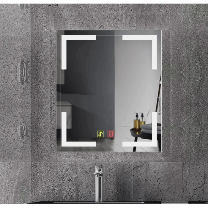 80x120 cm Buğu Çözücülü Dokunmatik Işıklı Kumlamalı Banyo Aynası