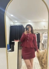 Bordo renk etek ceket takım
