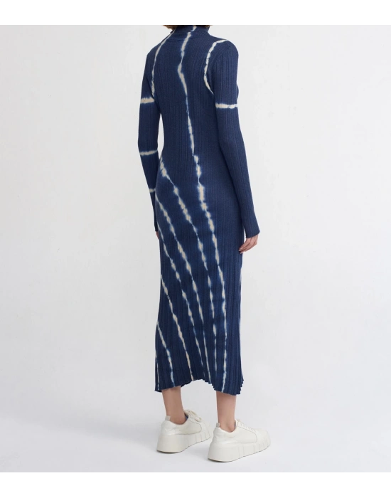 Balıkçı Yaka Batik Triko Elbise