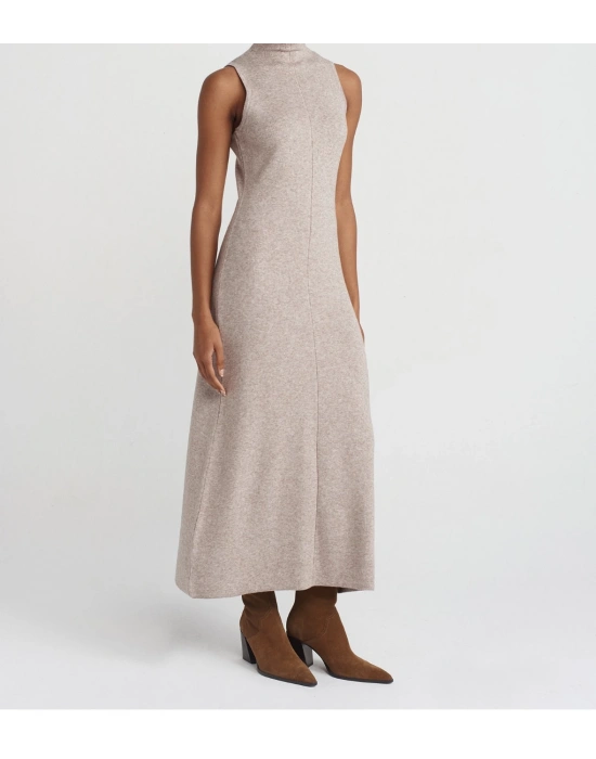 Dik Yaka Triko Elbise-Vizon