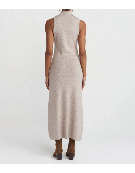 Dik Yaka Triko Elbise-Vizon