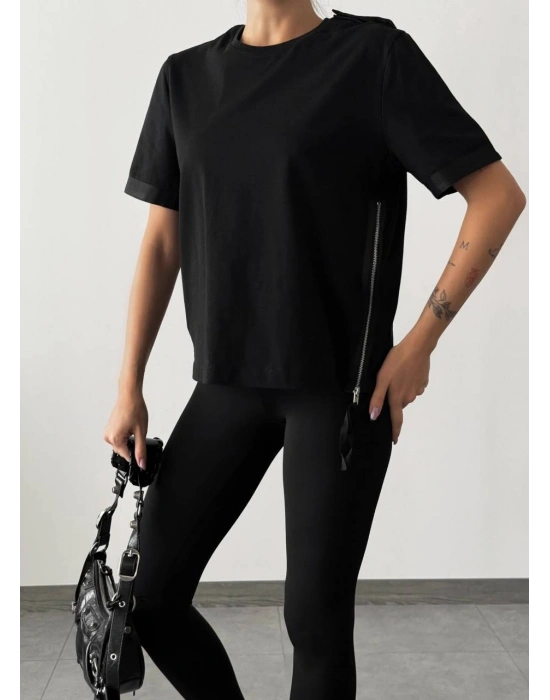 Fermuarlı T-shirt