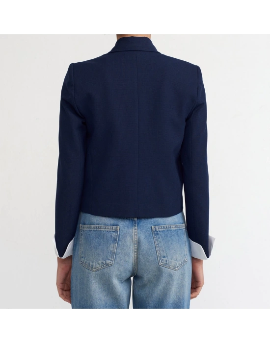 Kontrast Manşetli Blazer Ceket-Açık Laci