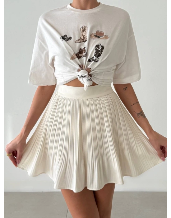 Kovboy baskılı T-shirt