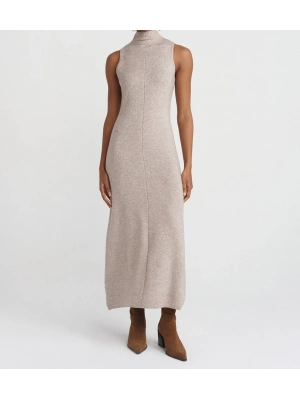 Dik Yaka Triko Elbise-Vizon