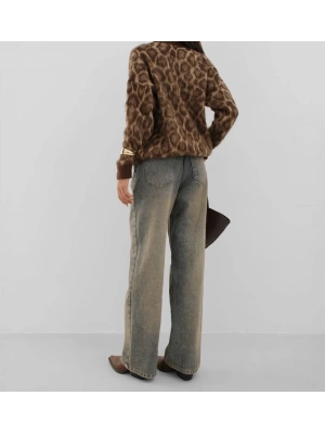 Triko leopar desenli kazak