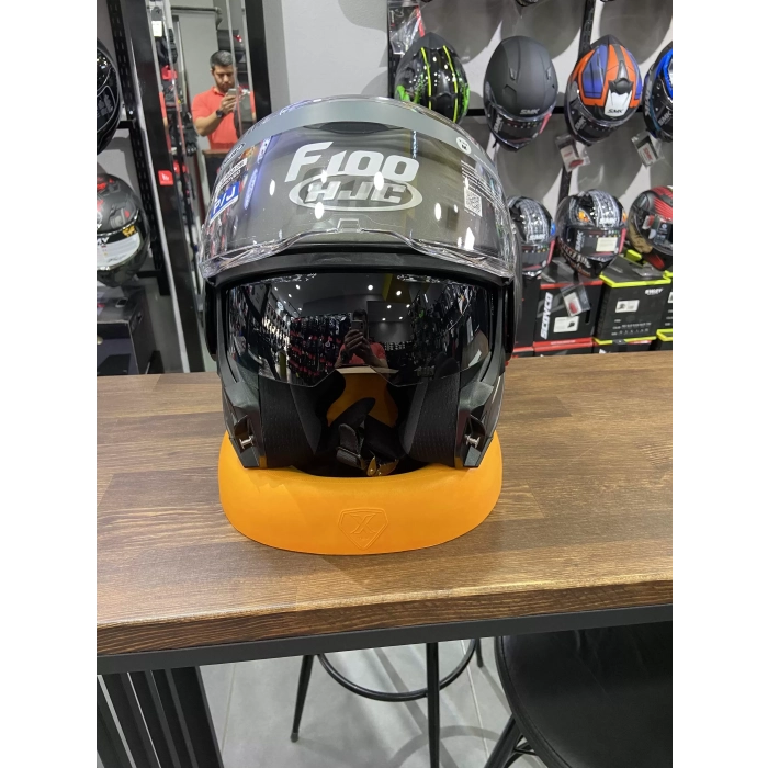HJC F100 KASK SEMI FLAT TITANIUM modüler kask