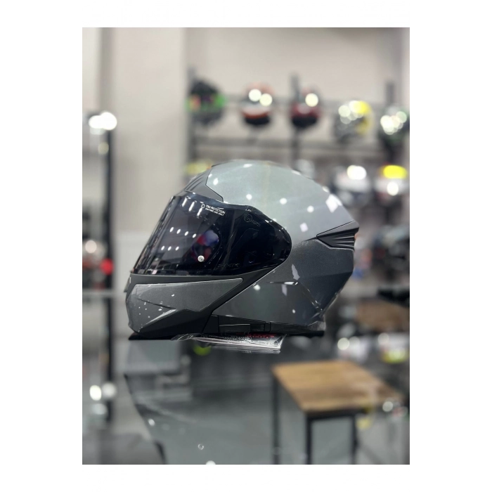 Gullwing Blank Anthracıte Çene Açılır Kask ŞEFFAF VİZÖRLÜ