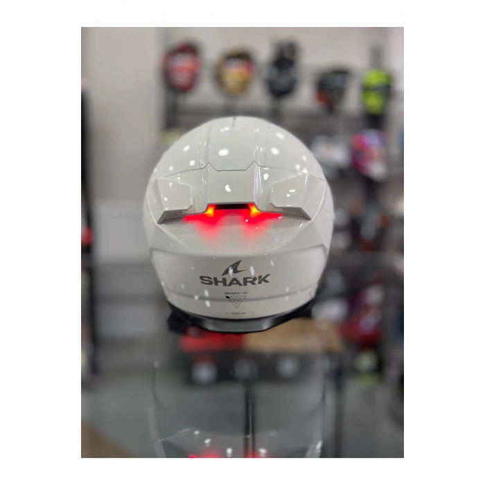 Skwal i3 Blank Beyaz Ledli Kask Şeffaf Vizörlü