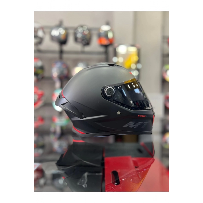 Helmets Stinger 2 Mat Siyah Şeffaf Vizörlü