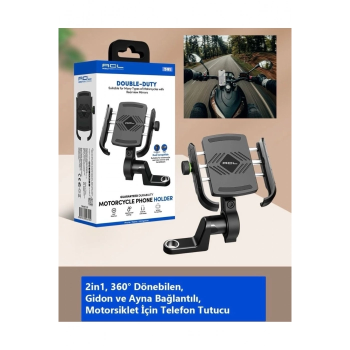 Motorsiklet Uyumlu Telefon Tutucu motozilla Siyah