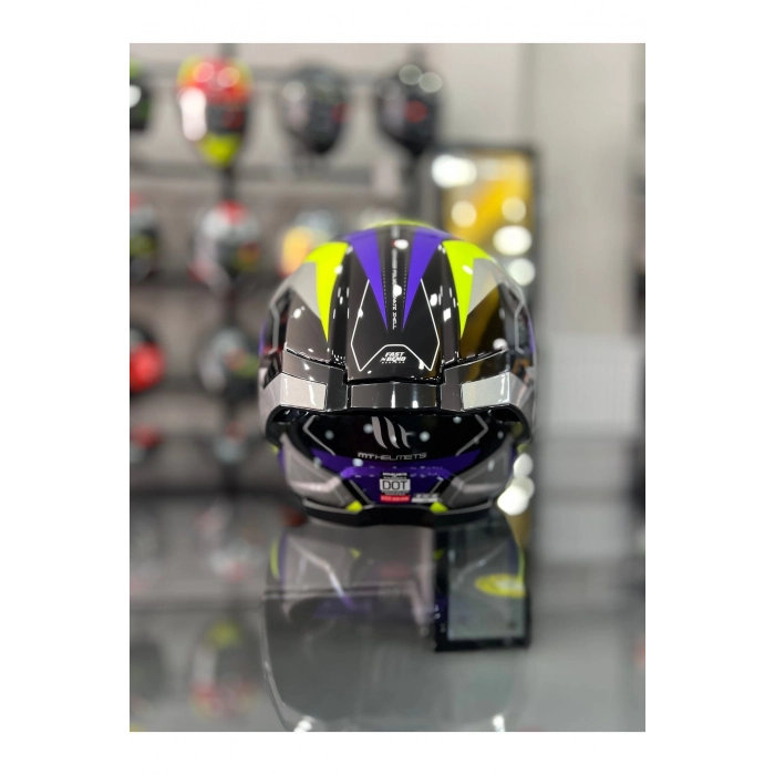 Helmets Kask Mt Thunder 4 Sv Valıant B2 Parlak Gri Mor ŞEFFAF VİZÖR