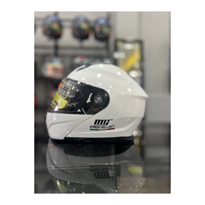 Çene Açılır Kask Beyaz