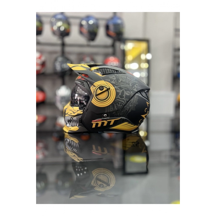 Helmets StreetFighter SV Aztec B3 Matt Sarı/Siyah Kask