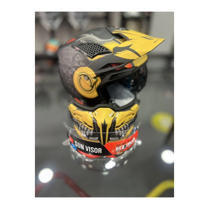 Helmets StreetFighter SV Aztec B3 Matt Sarı/Siyah Kask