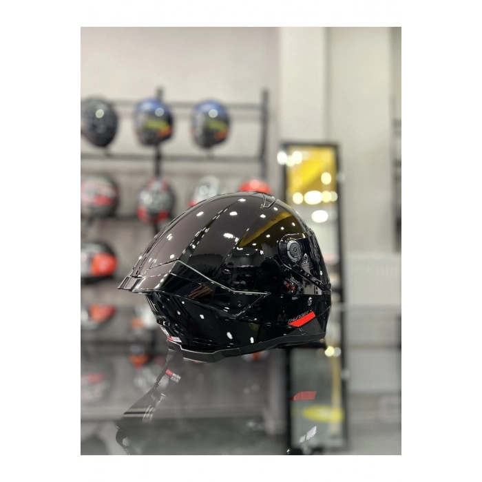 Helmets Thunder 4 Gloss Black Kask ŞEFFAF VİZÖRLÜ