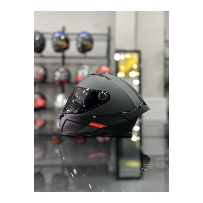 Helmets Thunder 4 Matt Black Kask Şeffaf Vizörlü