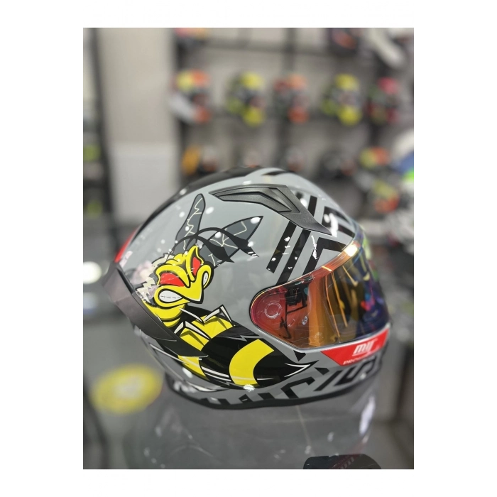 Helmets 910 Kapalı Full Face Kask Arı Desen