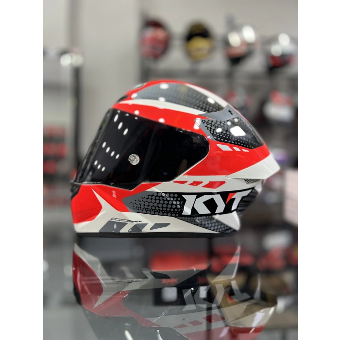 TT-COURSE KASK GEAR SİYAH KIRMIZI ŞEFFAF VİZÖRLÜ