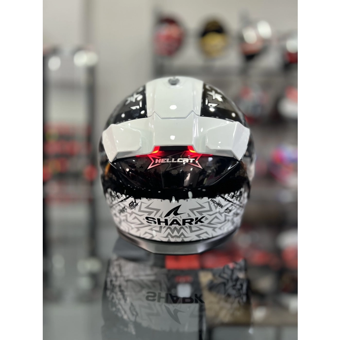 Skwal i3 Hellcat Parlak Siyah Beyaz Şeffaf ( x1 Silver Vizör)