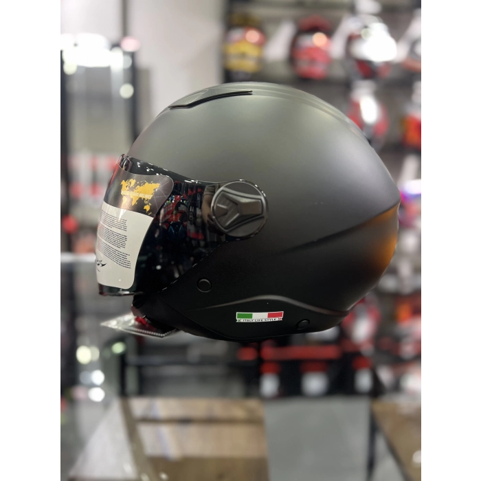 SW 765 MATT SİYAH GÜNEŞ VİZÖRLÜ (ŞEFFAF VİZÖRLÜ)