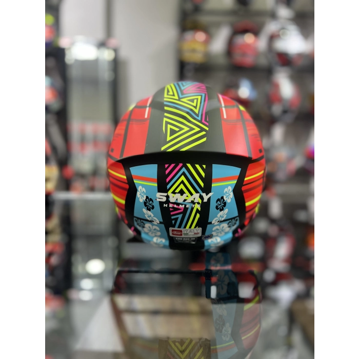 SW 765 COLOURFULL KIRMIZI SİYAH GÜNEŞ VİZÖRLÜ