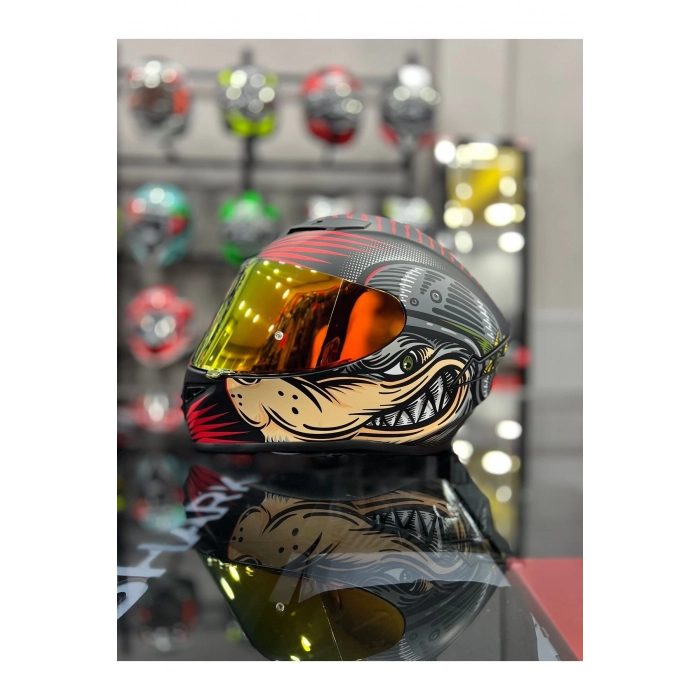 FIGHTER KAPALI KASK GOLD VİZÖR motozilla