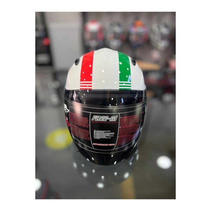 ONE FLAG İTALY YARIM KASK SİYAH VİZÖR motozilla