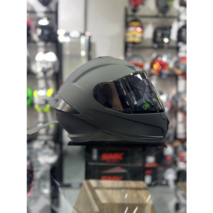 Typhoon Solıd Mat Kapalı Kask Şeffaf Vizörlü