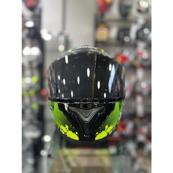 Typhoon Cobra Yeşil Kapalı Kask Şeffaf Vizörlü