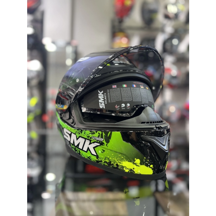 Typhoon Cobra Yeşil Kapalı Kask Şeffaf Vizörlü