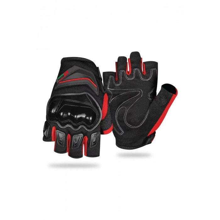 RS1903D Kırmızı Yazlık Parmaksız Motosiklet Eldiveni