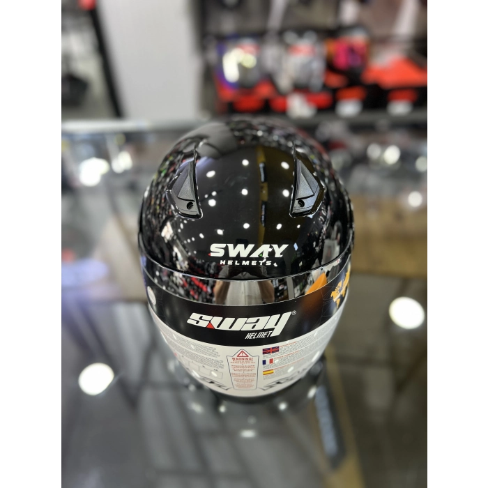 700 Parlak Siyah Yarım Kask