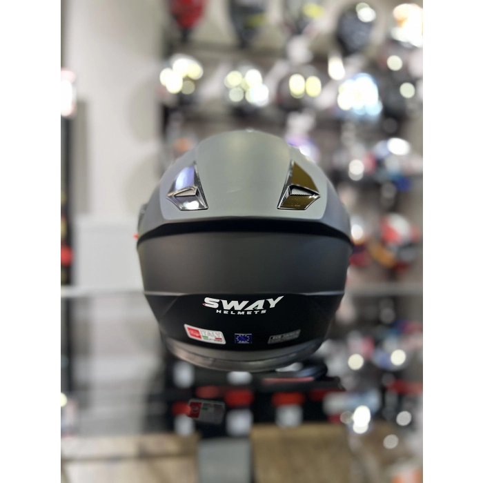 Çene Açılır Kask Mat Siyah Güneş Vizörlü