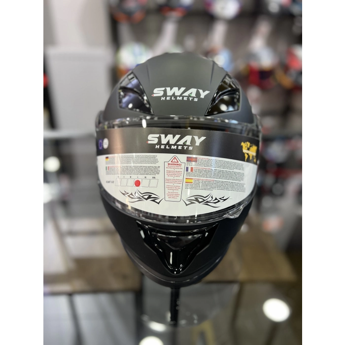 Çene Açılır Kask Mat Siyah Güneş Vizörlü