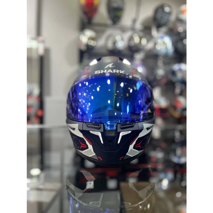 Skwal i3 Ledli Linik Mat Lacivert Beyaz Kapalı Kask