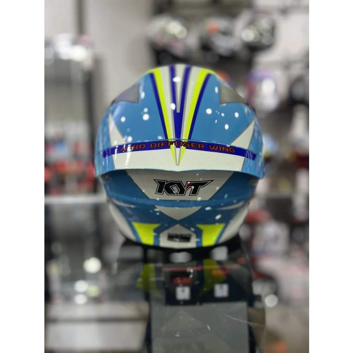 TT-COURSE KASK GRAND PRIX AÇIK MAVİ BEYAZ ŞEFFAF VİZÖRLÜ