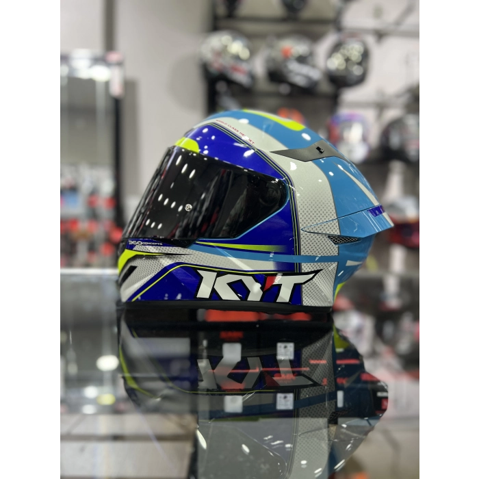 TT-COURSE KASK GRAND PRIX AÇIK MAVİ BEYAZ ŞEFFAF VİZÖRLÜ