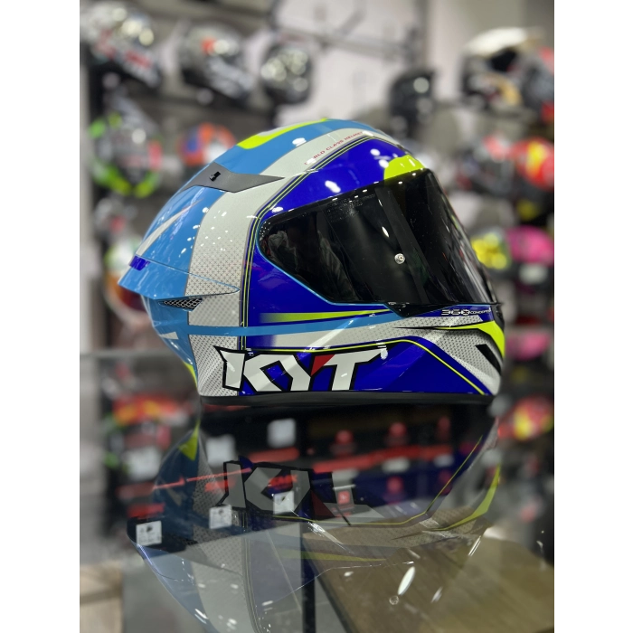 TT-COURSE KASK GRAND PRIX AÇIK MAVİ BEYAZ ŞEFFAF VİZÖRLÜ