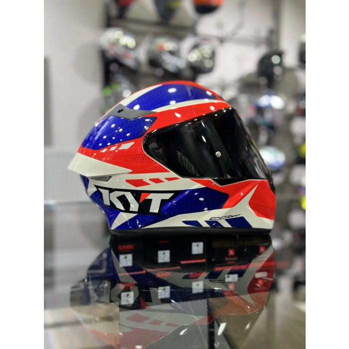 TT-COURSE KASK GEAR MAVİ KIRMIZI ŞEFFAF VİZÖRLÜ