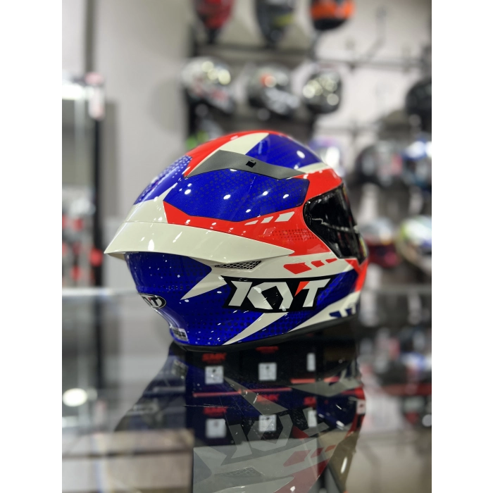 TT-COURSE KASK GEAR MAVİ KIRMIZI ŞEFFAF VİZÖRLÜ