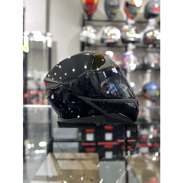 GULLWİNG PARLAK SİYAH ÇENE AÇILIR KASK ŞEFFAF VİZÖRLÜ