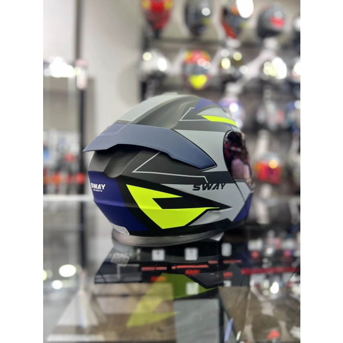 Iridyum Vizörlü Mavi 912 Çene Açılır Kask (+1 Şeffaf Vizör)