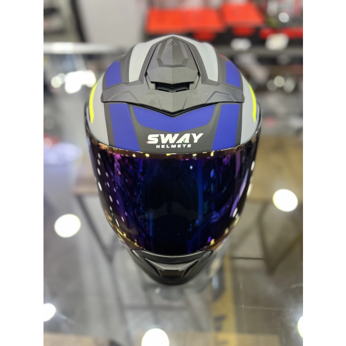 Iridyum Vizörlü Mavi 912 Çene Açılır Kask (+1 Şeffaf Vizör)