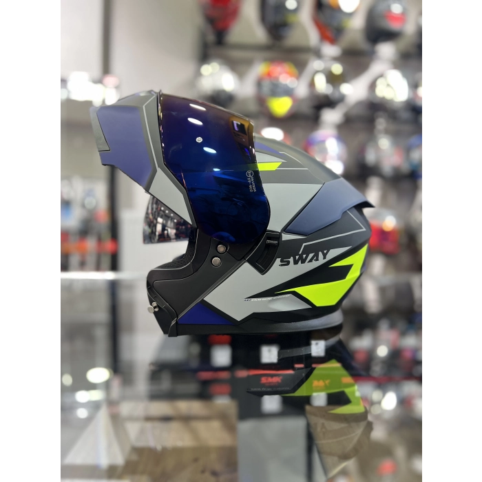 Iridyum Vizörlü Mavi 912 Çene Açılır Kask (+1 Şeffaf Vizör)