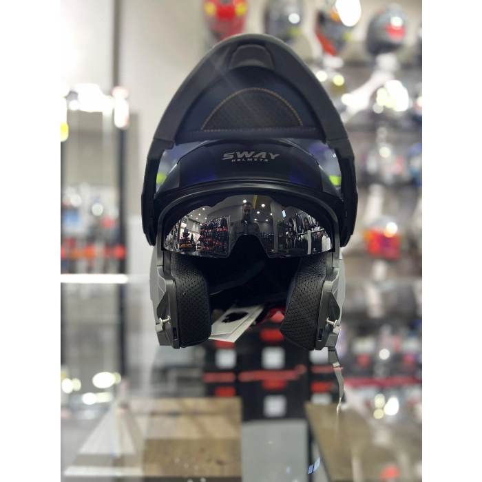 Iridyum Vizörlü Mavi 912 Çene Açılır Kask (+1 Şeffaf Vizör)