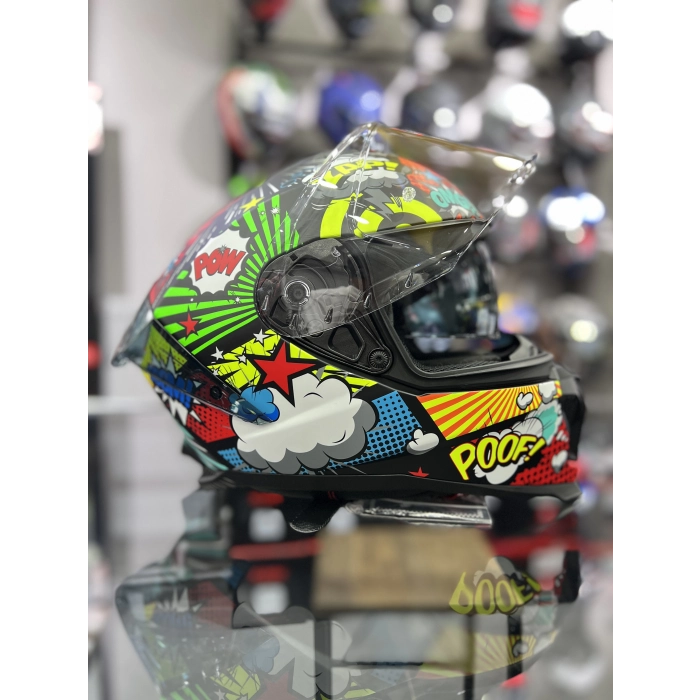 865 Colorful Kapalı Kask Güneş Vizörlü
