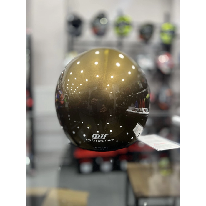 FX-101 Kahverengi Yarım Kask Siyah Vizörlü